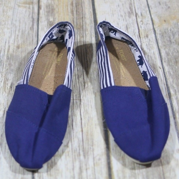 TOMS Shoes - Toms Canvas Slip On Shoes Stripes Nearly New!